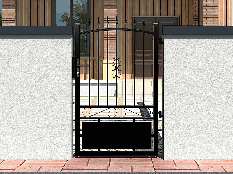 Furtka rozwierna NERBIS z aluminium w kolorze czarnym – 100 × 160/170 cm (szer. × wys.)