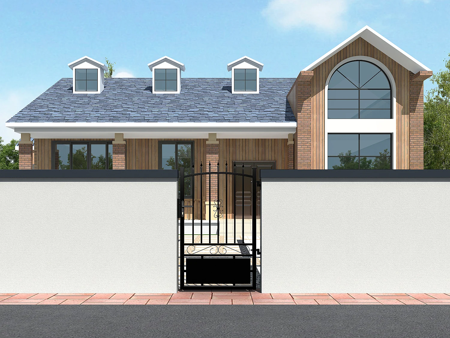 Portillon battant aluminium ajouré L110 x H170 cm noir NERBIS