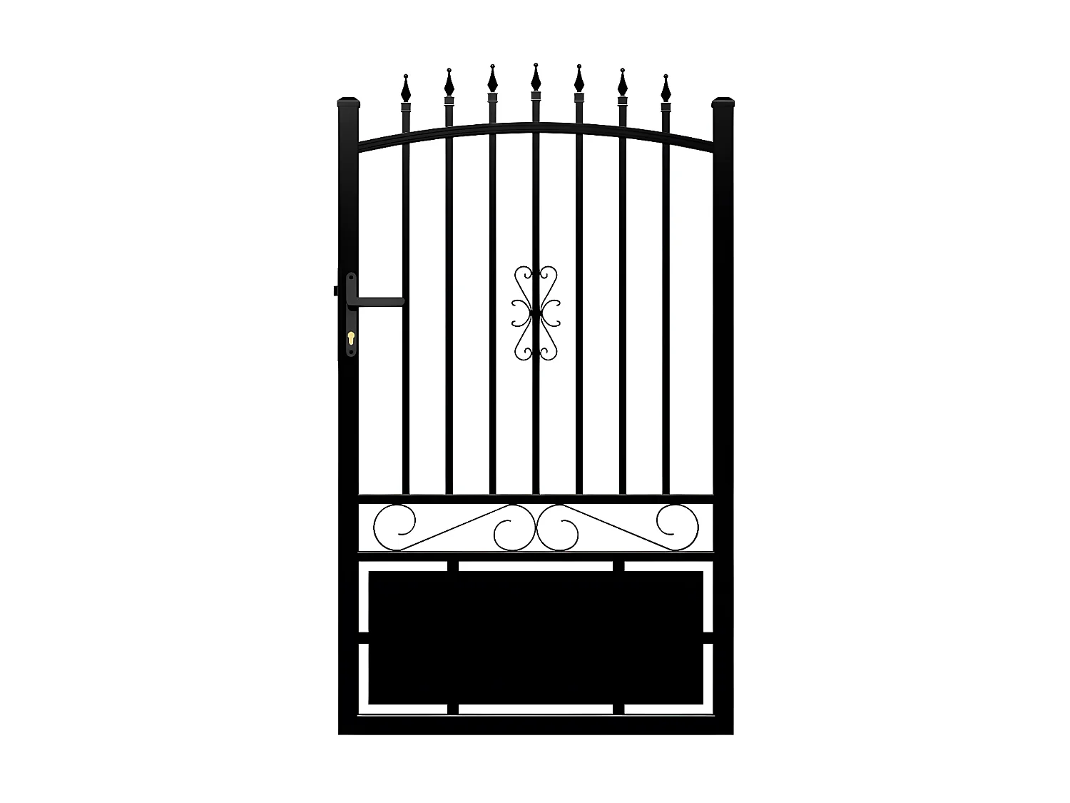 Cancello a battente L100 x H160/170 cm in Alluminio Nero - NERBIS