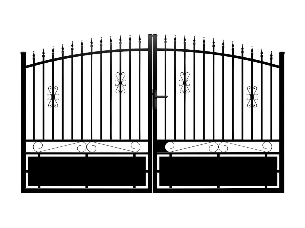 Portón negro de aluminio NERBIS - Ancho367 x Alt.183  cm