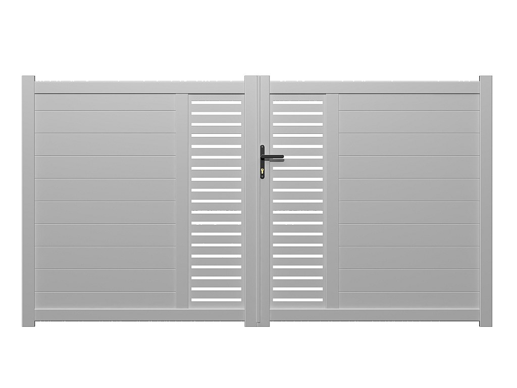 Gartentor Flügeltor Doppeltor ORIST - Aluminium - B300 x H160 cm - Weiß