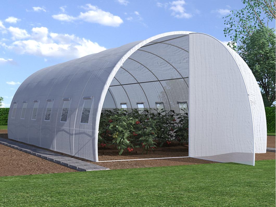 Couverture de rechange pour serre tunnel avec porte 18 m² - L300 x l600 x H200 cm - Blanc - ALOCASIA