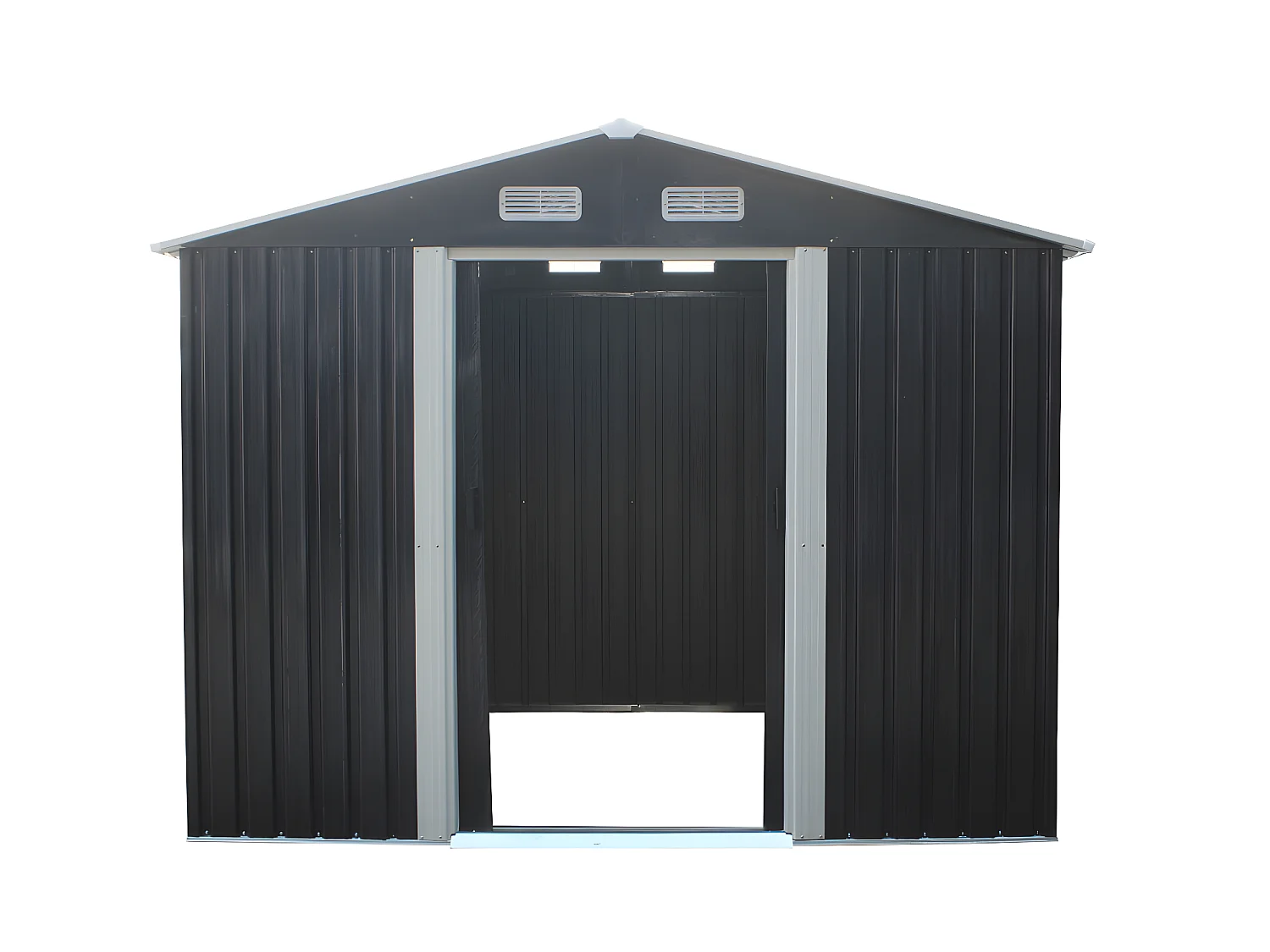 Abri de jardin métal en acier galvanisé gris 5,2 m² - MANSO