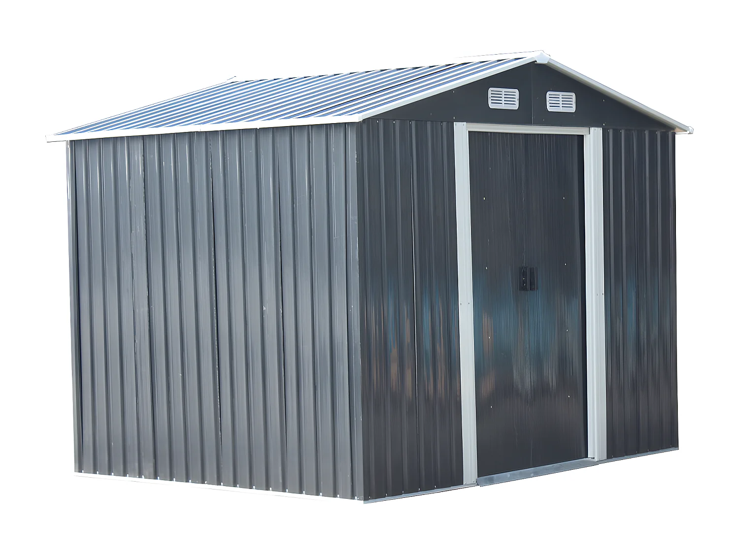 Abri de jardin métal en acier galvanisé gris 5,2 m² - MANSO