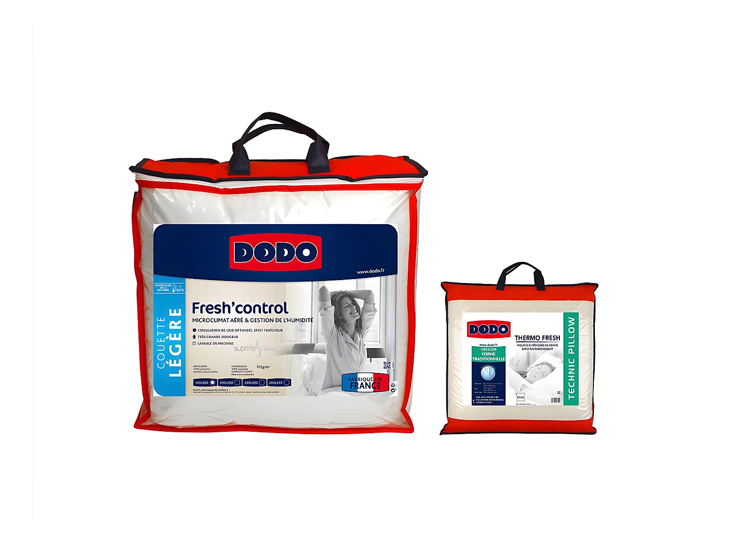 Pack DODO couette 140 x 200 cm anti-transpirante + 1 oreiller 60 x 60 cm effet rafraîchissant FRESH CONTROL
