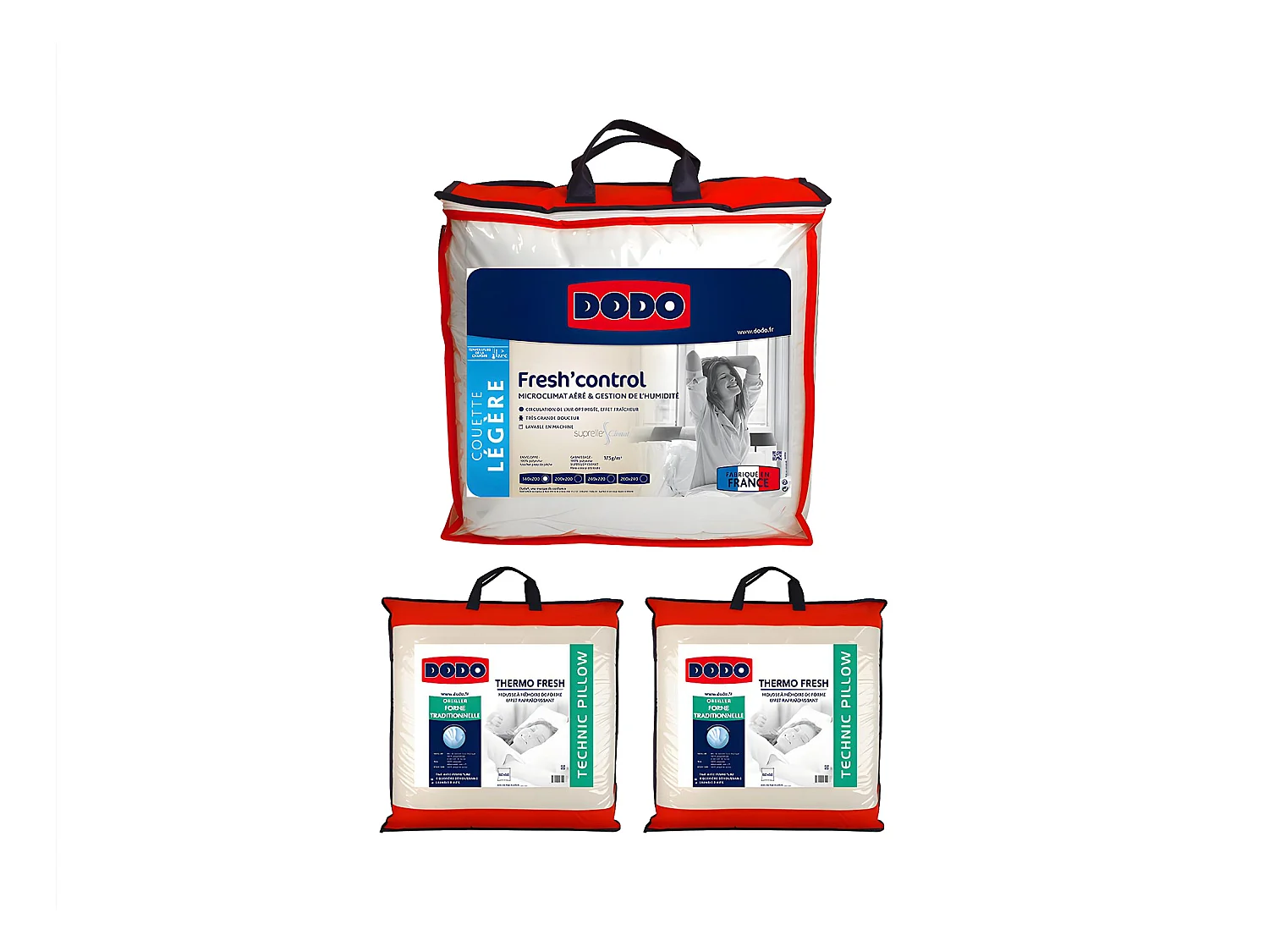 Set Bettdecke 240 x 260 cm + 2 Kopfkissen 60 x 60 cm - DODO von FRESH CONTROL