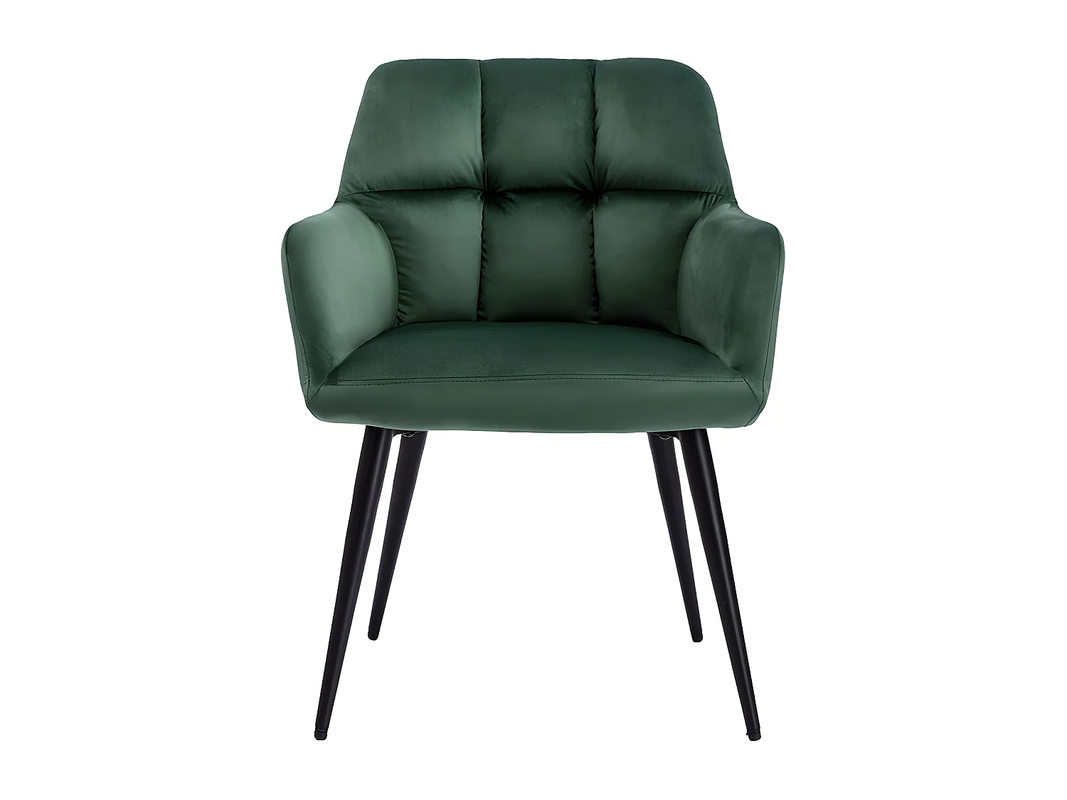 Set van 6 stoelen PEGA - Met armleuningen - Velours en metaal - Groen