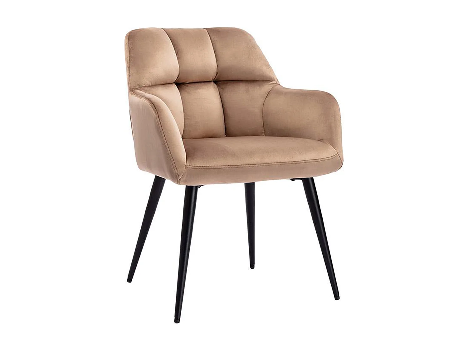 Zestaw 2 krzeseł PEGA marki Pascal Morabito – z podłokietnikami – welur i metal – kolor beżowy