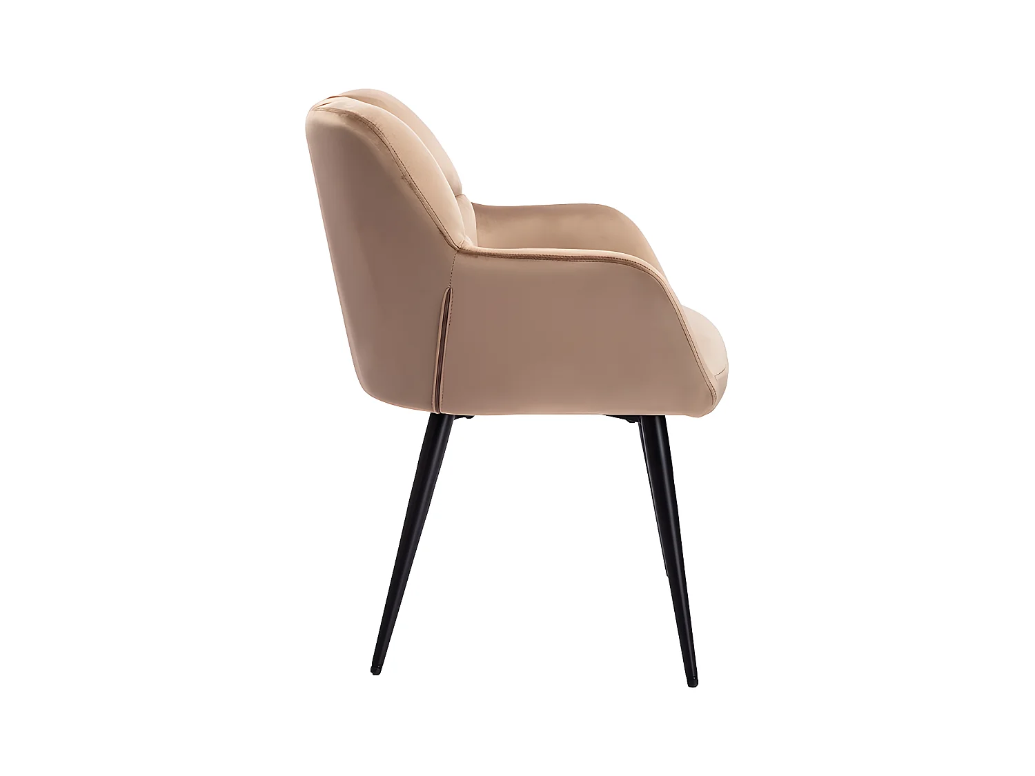 Lot de 2 chaises  avec accoudoirs - Velours et métal - Beige - PEGA de Pascal MORABITO