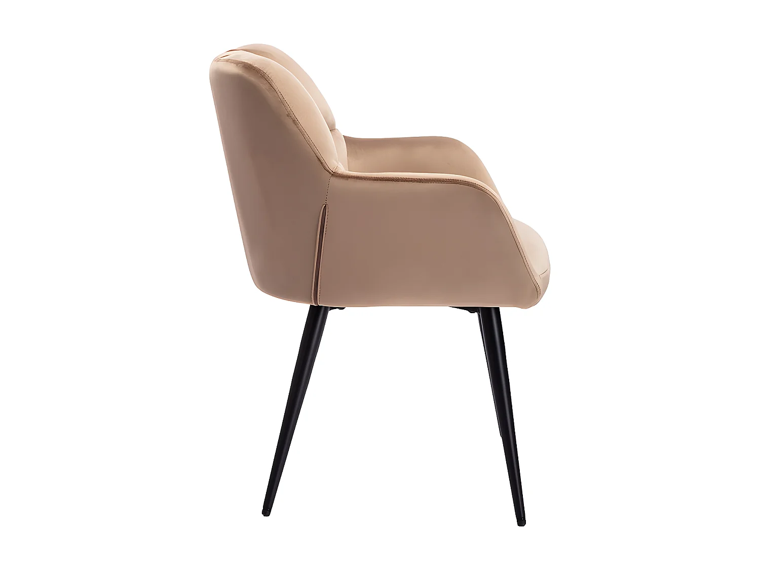 Conjunto de 2 cadeiras com apoios de braços em veludo e metal bege - PEGA de Pascal Morabito