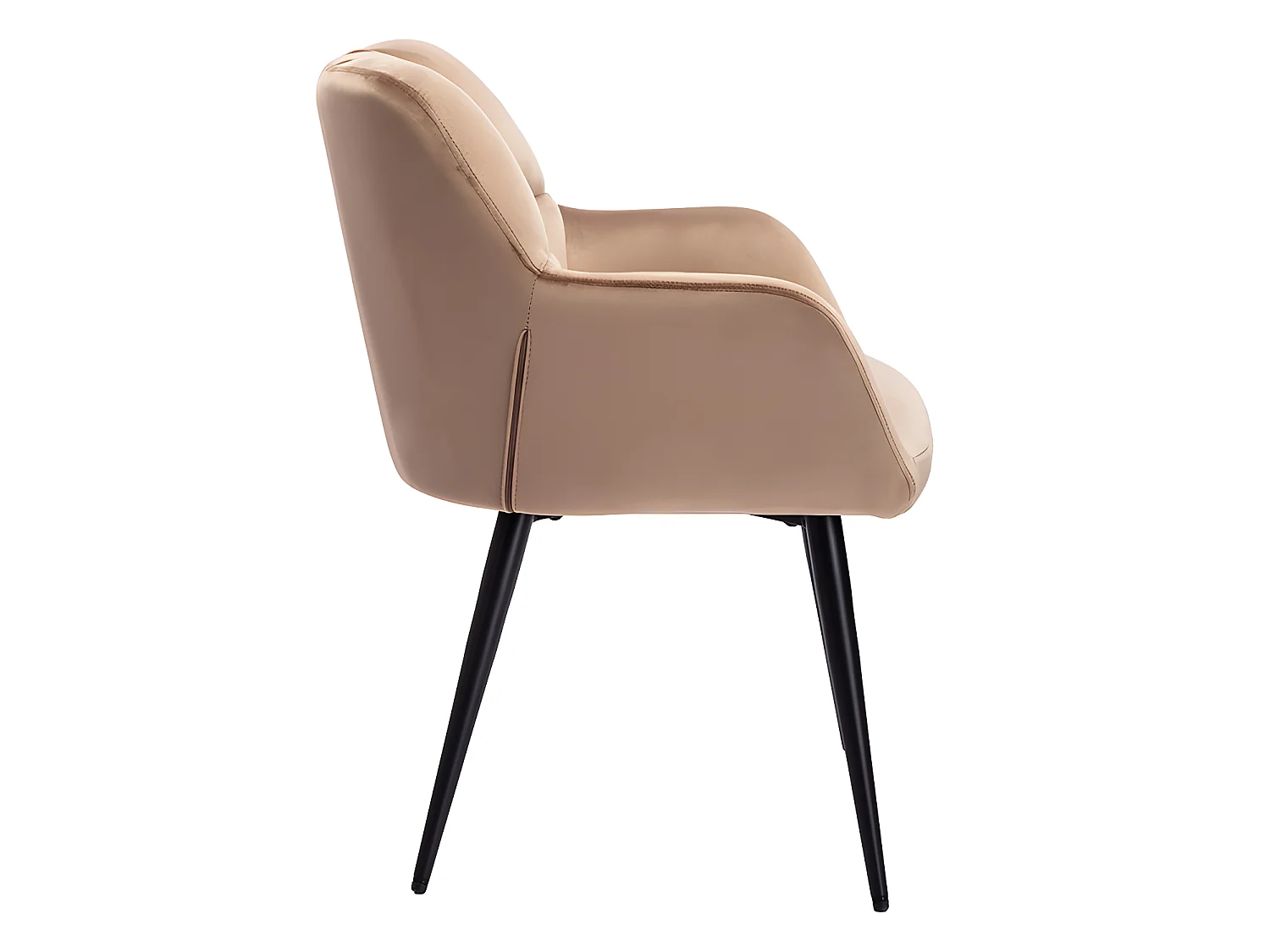 Lot de 6 chaises  avec accoudoirs - Velours et métal - Beige - PEGA de PASCAL MORABITO