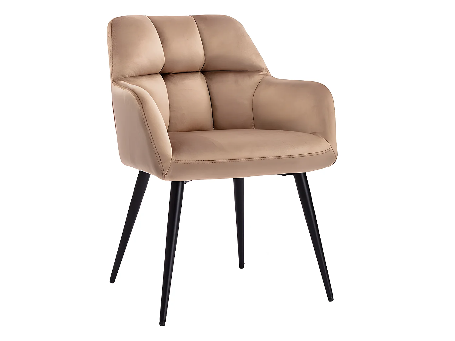 Lot de 6 chaises  avec accoudoirs - Velours et métal - Beige - PEGA de PASCAL MORABITO