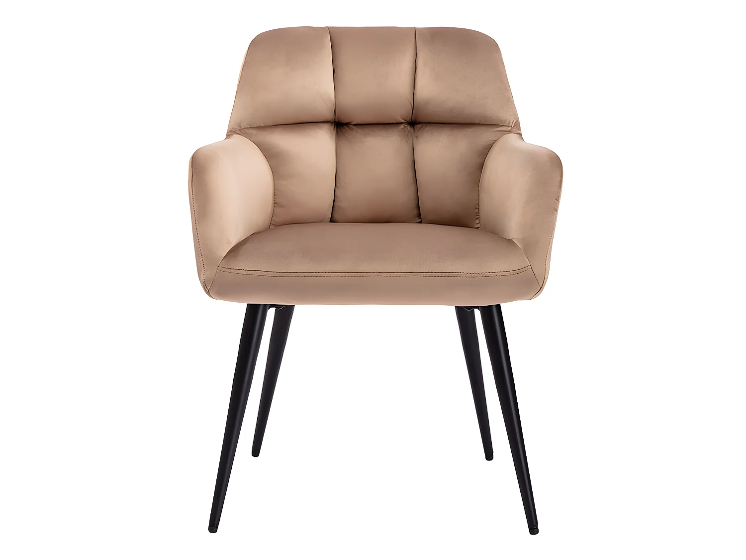 Lot de 6 chaises  avec accoudoirs - Velours et métal - Beige - PEGA de PASCAL MORABITO