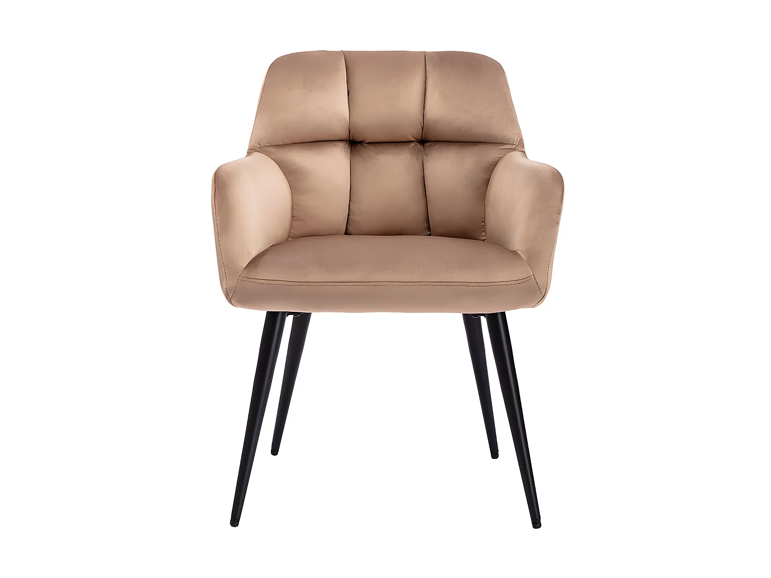 Lot de 6 chaises  avec accoudoirs - Velours et métal - Beige - PEGA de PASCAL MORABITO