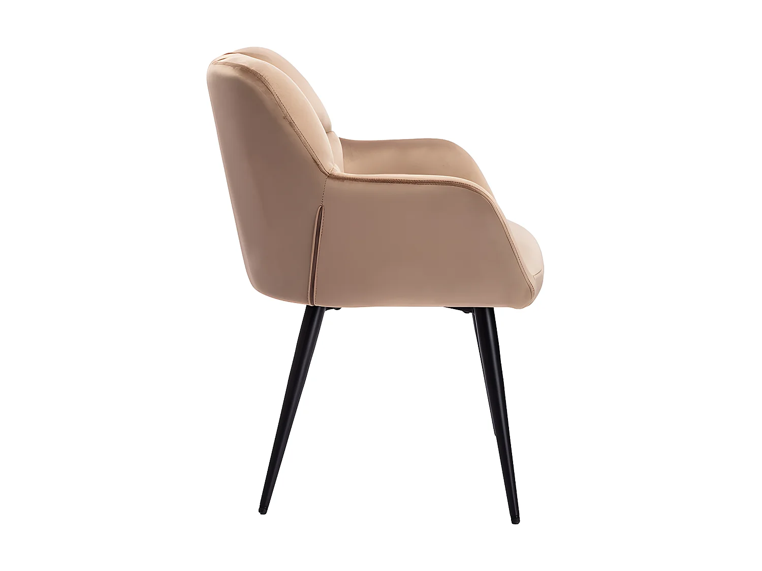 Lot de 6 chaises  avec accoudoirs - Velours et métal - Beige - PEGA de PASCAL MORABITO