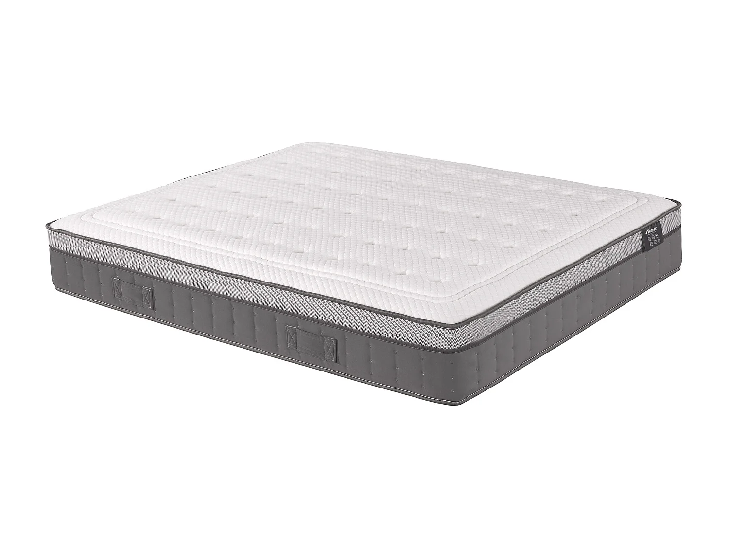 Ensemble sommier déco en kit + matelas ressorts ensachés 7 zones et mémoire de forme ASGARD de YSMÉE ép.30cm - 180 x 200 cm