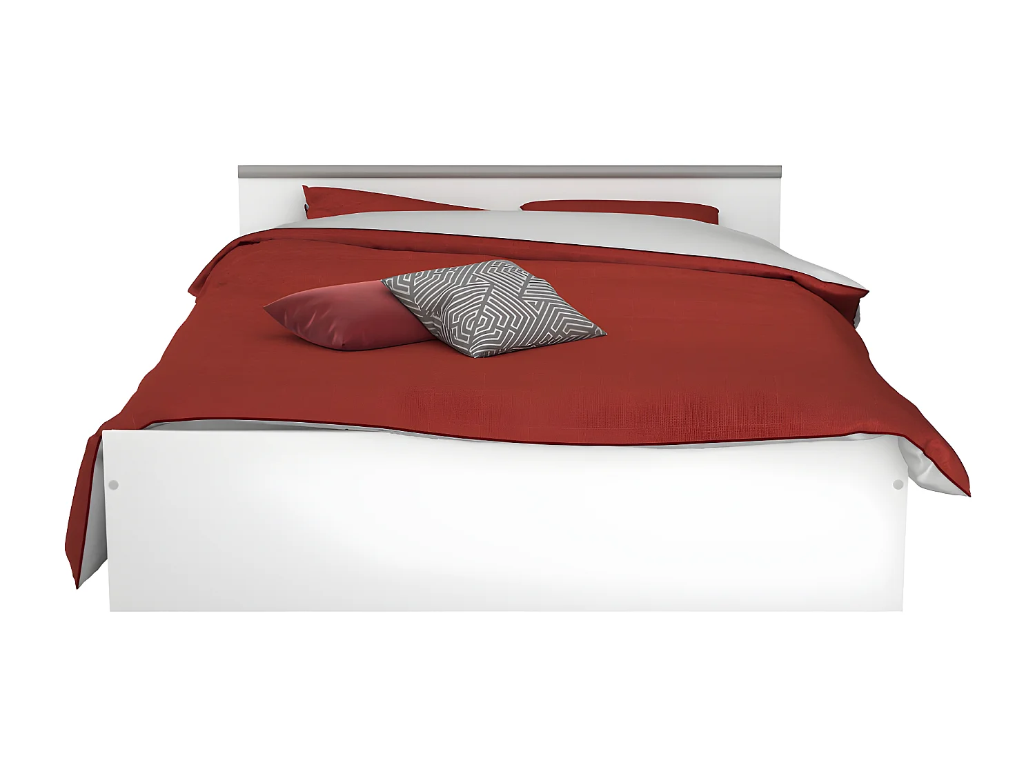 Cama con compartimentos - 2 cajones y 1 estante - 140 x 190 cm - Color: blanco - PABLO