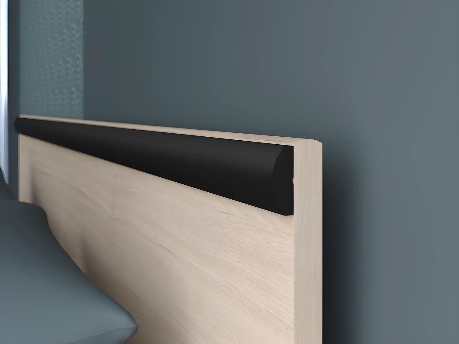 Lit avec rangements 140 x 190 cm - 2 tiroirs et 1 niche - Coloris : Naturel - PABLO