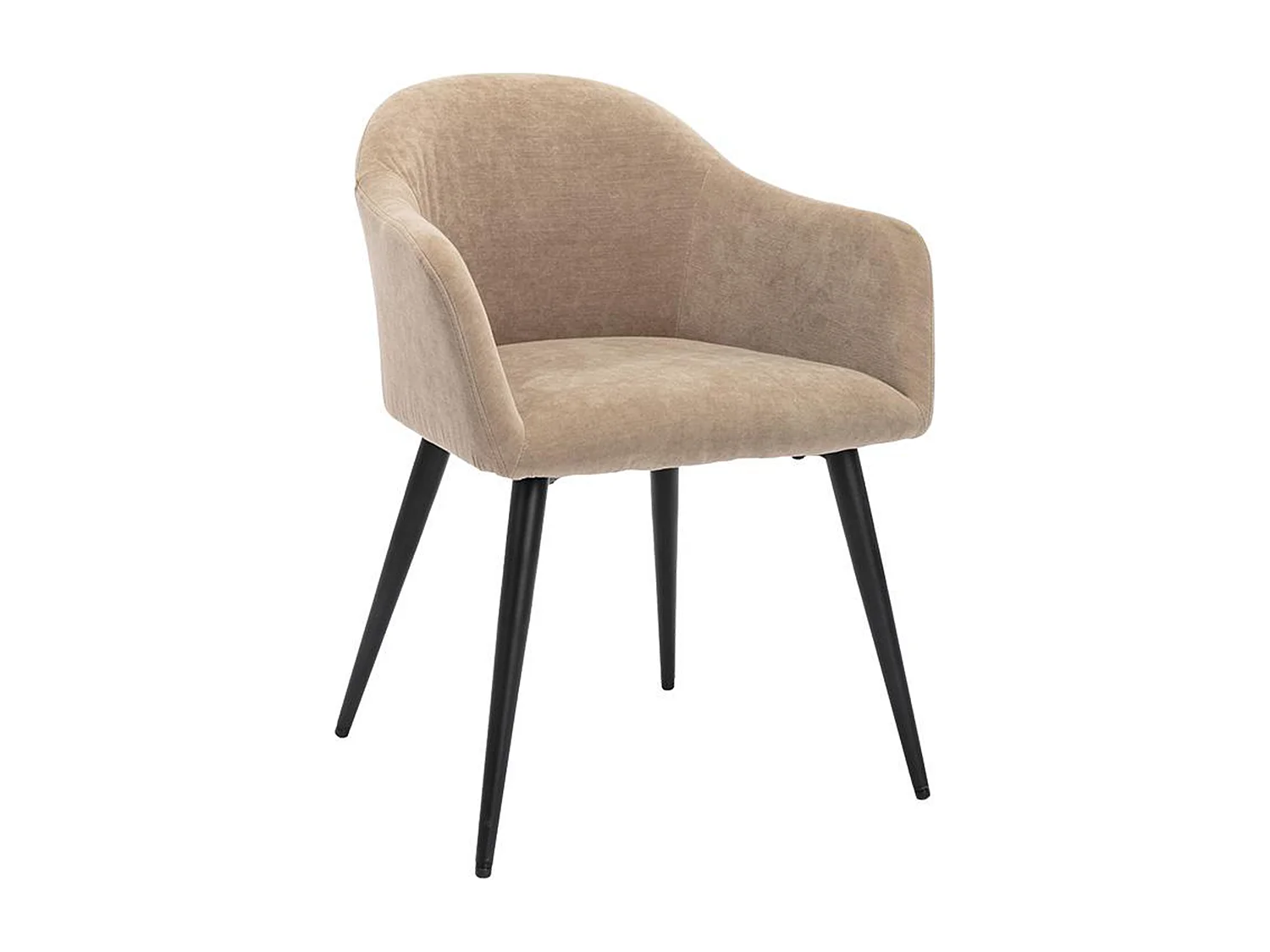 Juego de 2 sillas BIBO - con brazos - Metal con acabado aterciopelado - Beige