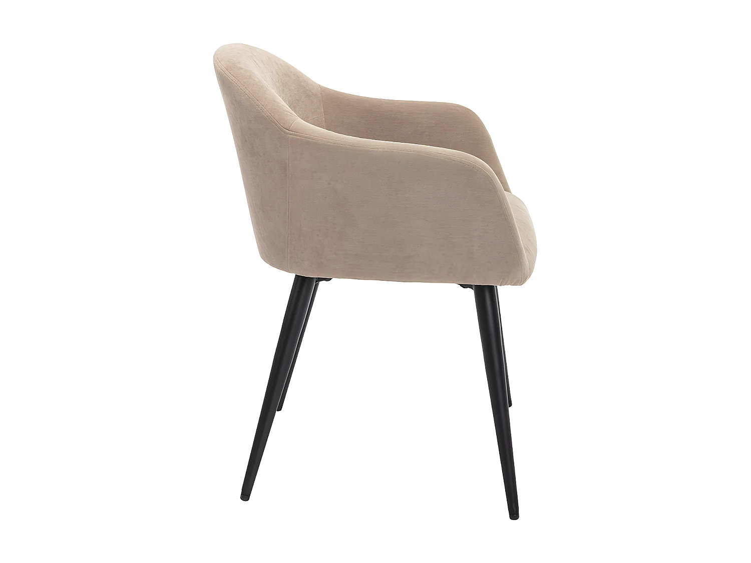 Juego de 2 sillas BIBO - con brazos - Metal con acabado aterciopelado - Beige