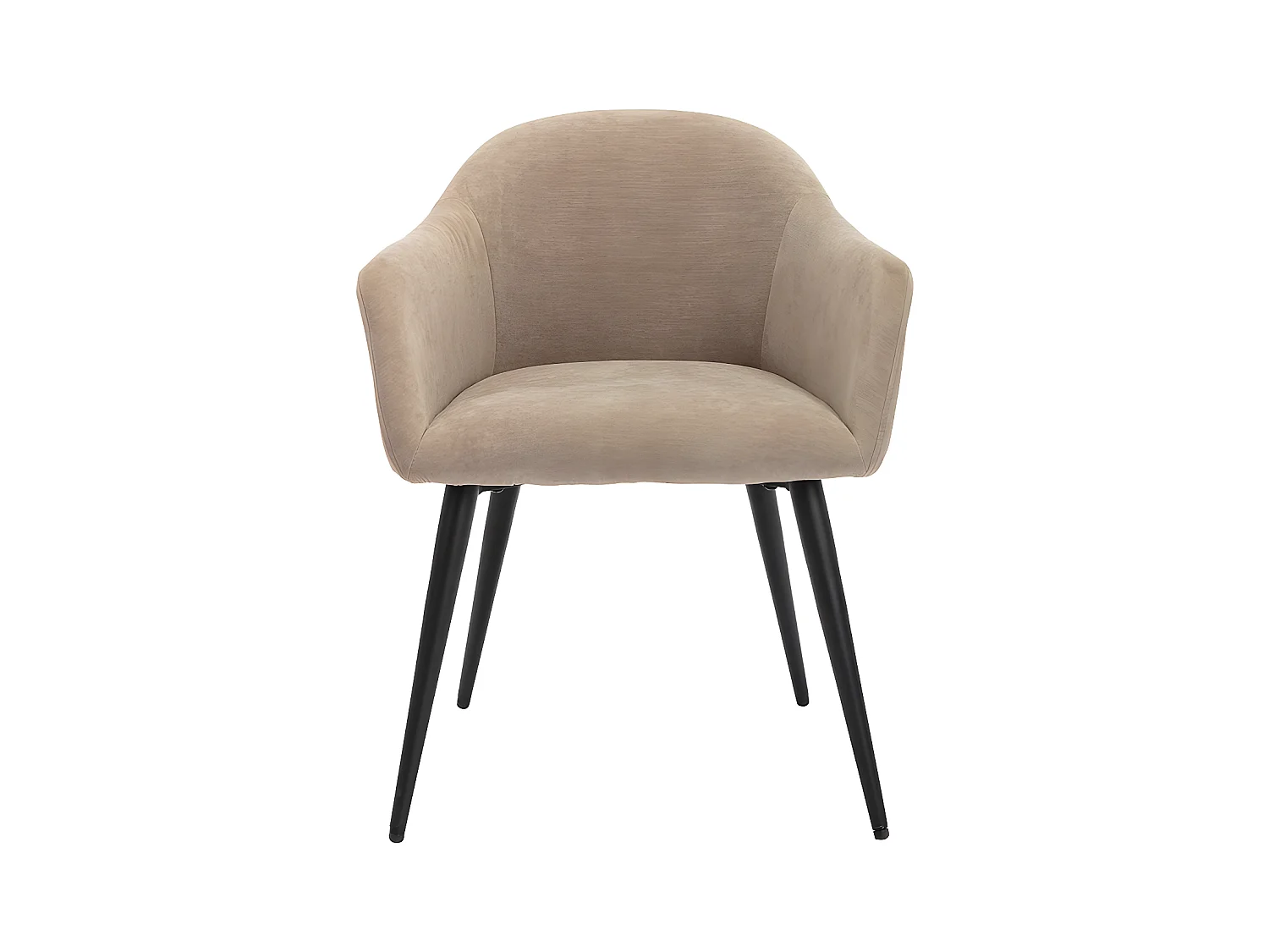 Conjunto de 2 cadeiras com apoios de braços efeito veludo e metal cor bege - BIBO