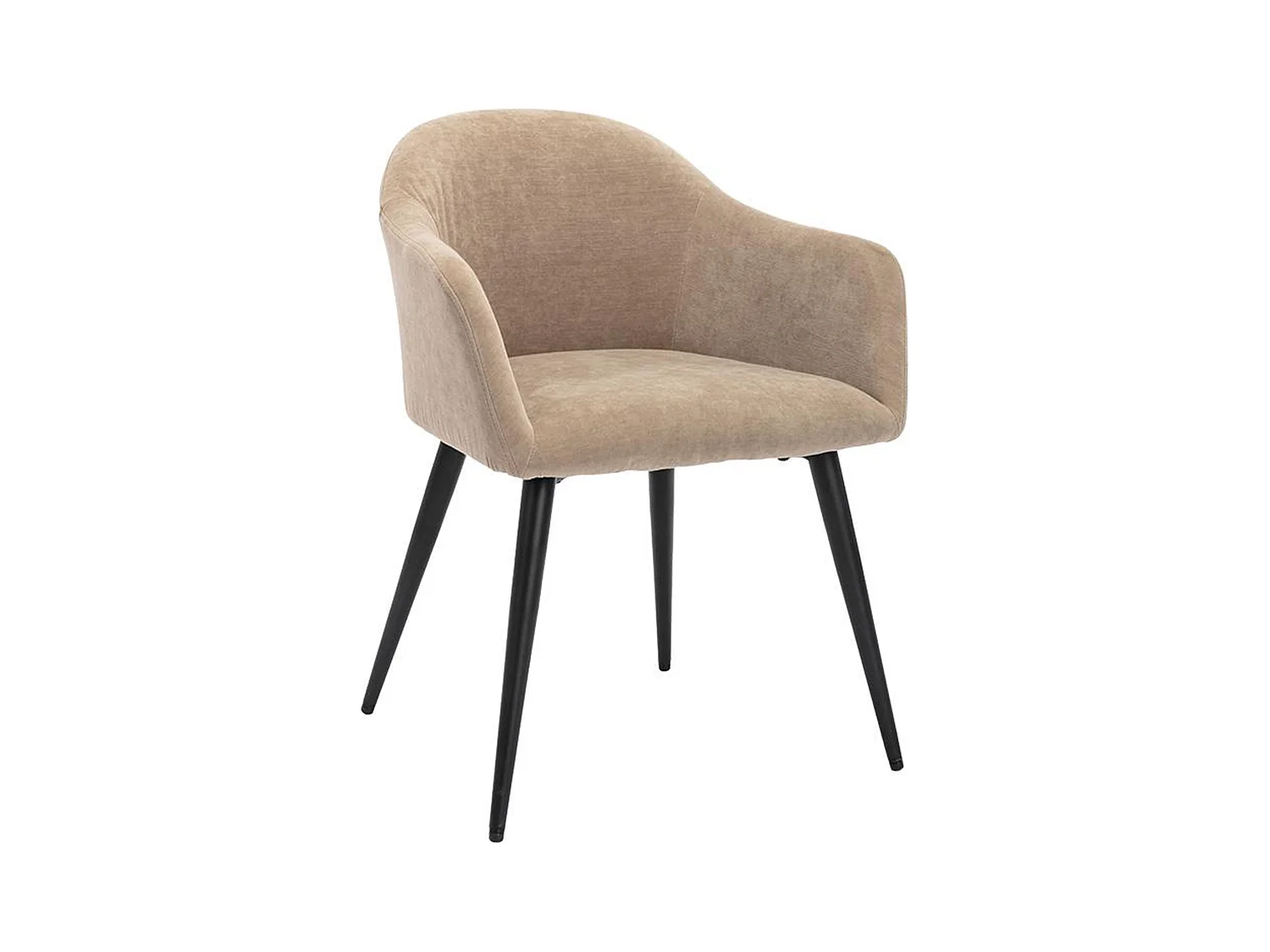 Conjunto de 2 cadeiras com apoios de braços efeito veludo e metal cor bege - BIBO