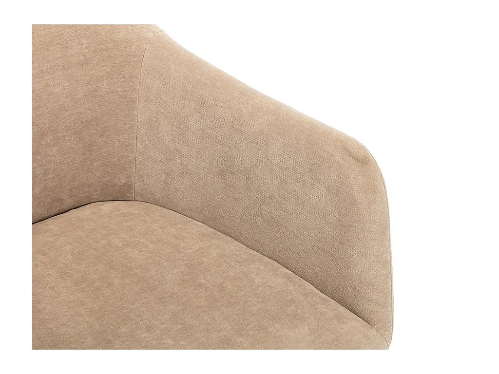 Conjunto de 2 cadeiras com apoios de braços efeito veludo e metal cor bege - BIBO