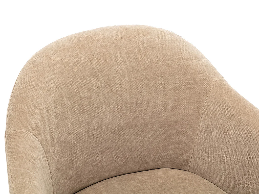 Lot de 6 chaises BIBO - avec accoudoirs - Effet velours & métal - Beige