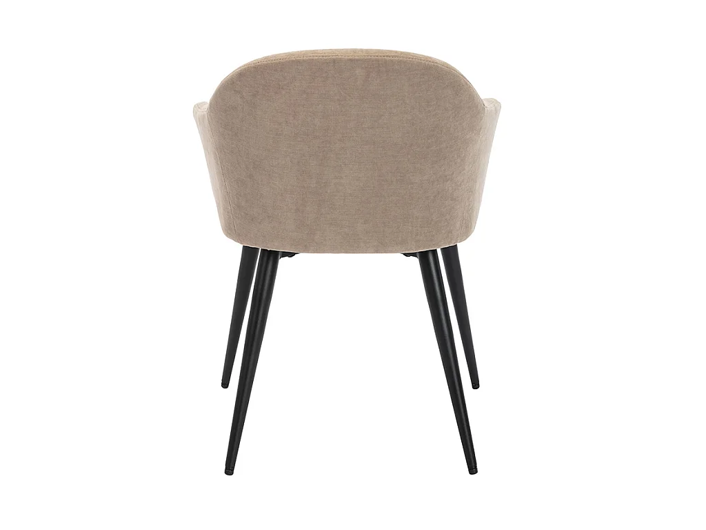 Sedie con braccioli Effetto Velluto e Metallo Beige - Lotto di 6 - BIBO