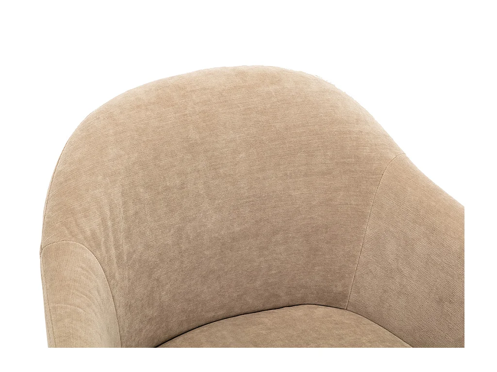 Sedie con braccioli Effetto Velluto e Metallo Beige - Lotto di 6 - BIBO
