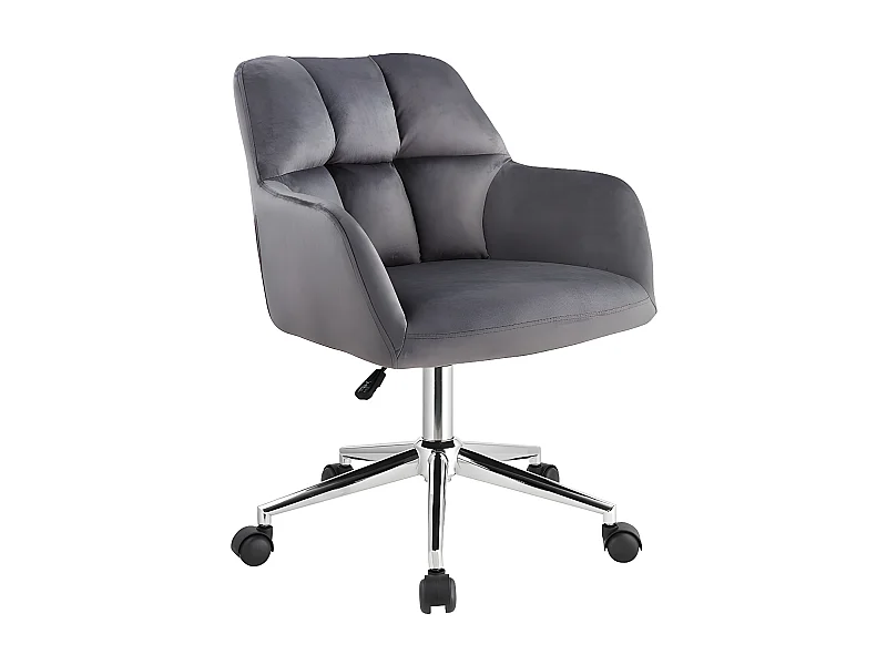 Chaise de bureau  - Velours - Gris - Hauteur réglable - PEGA de Pascal Morabito