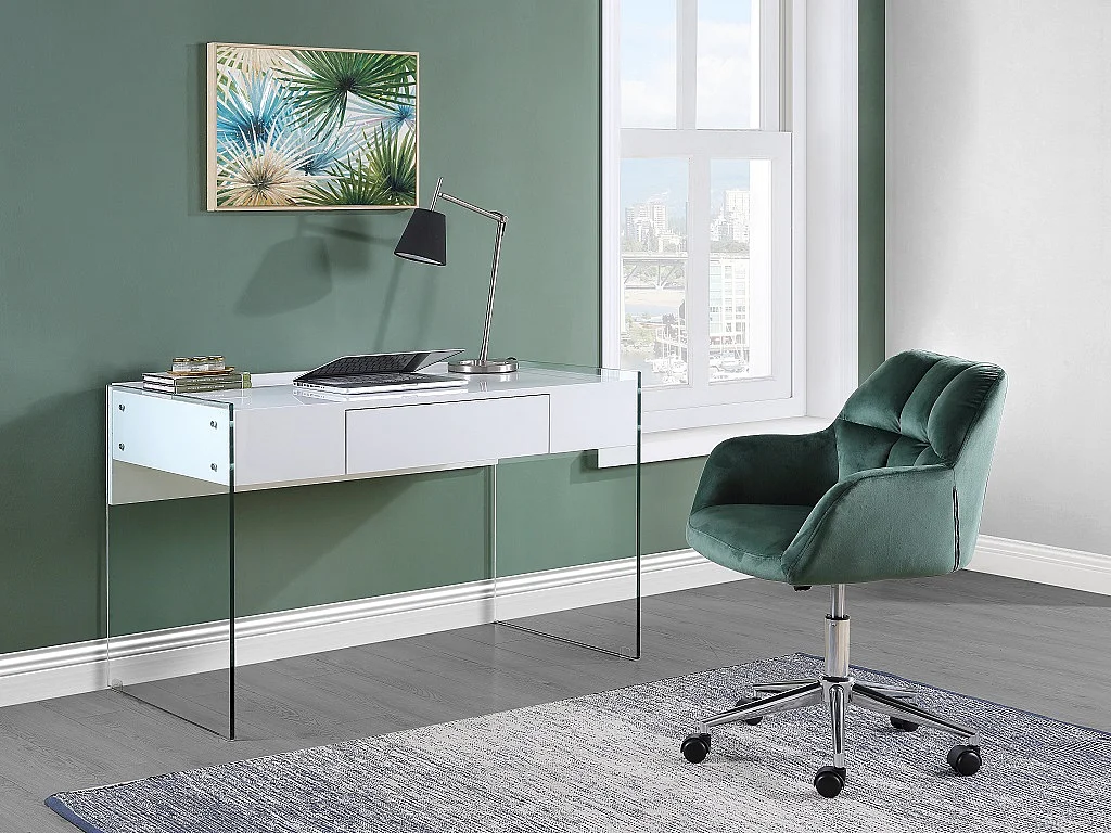 Chaise de bureau - Velours - Vert - Hauteur réglable - PEGA de Pascal Morabito