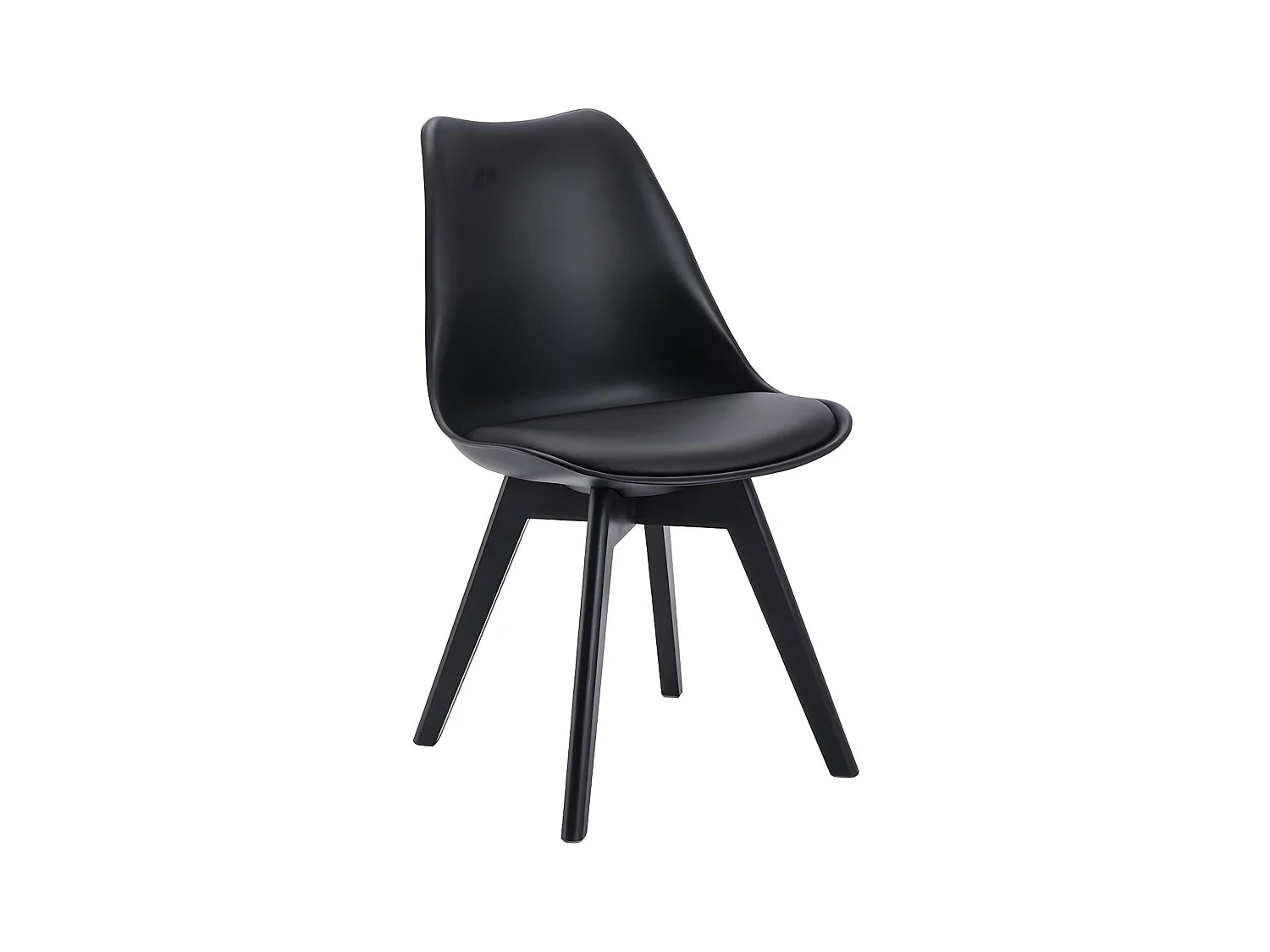 Lot de 2 chaises JODY - Polypropylène et Hêtre - Noir et pieds noir