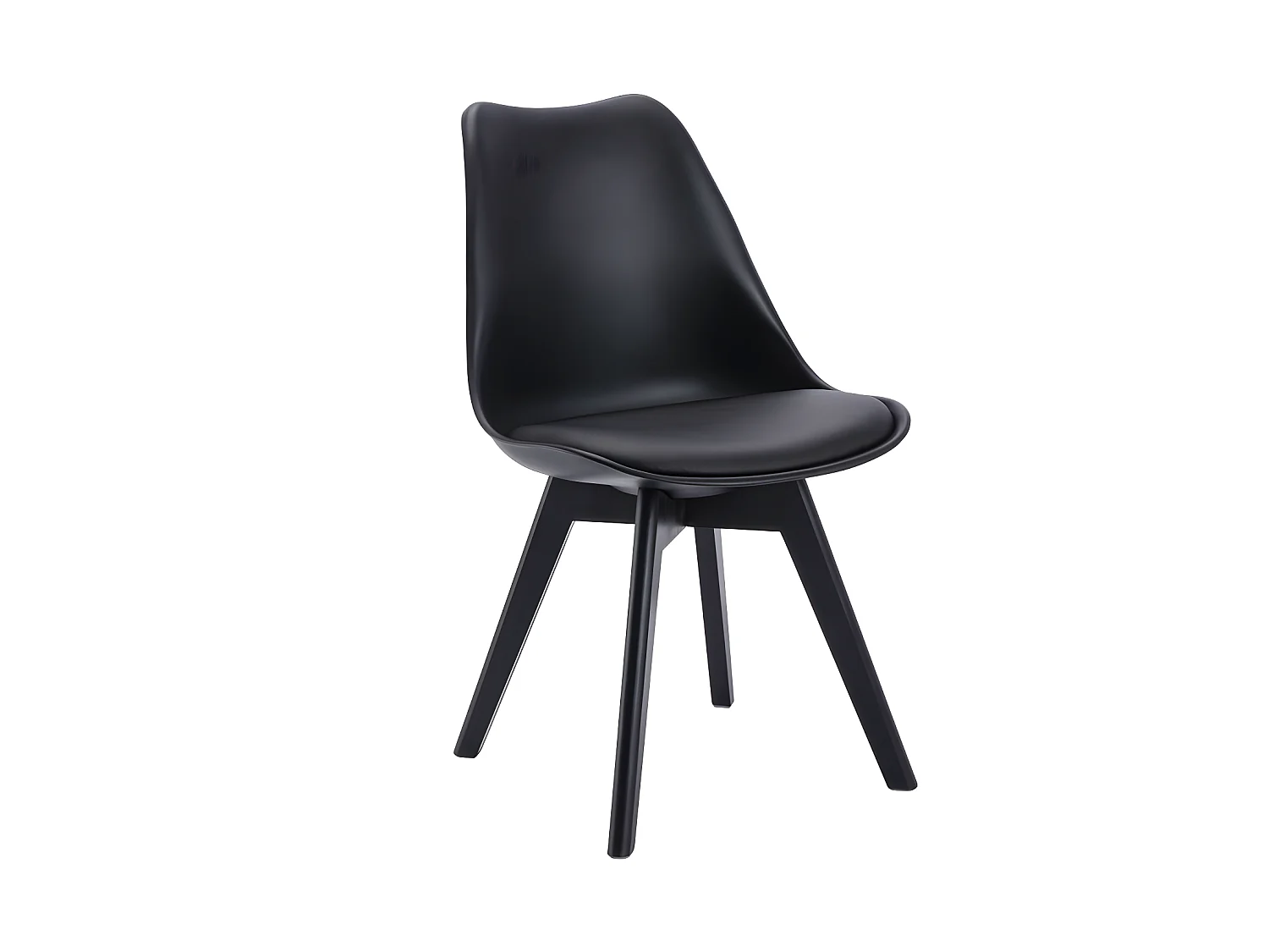 Set van 6 stoelen JODY - Polypropyleen en beukenhout - Zwart