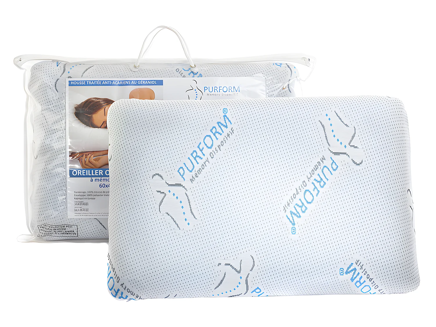 Almohada con memoria de forma 60 x 40 cm antiácaros JEAN LOUIS SHERRER - SIRONA