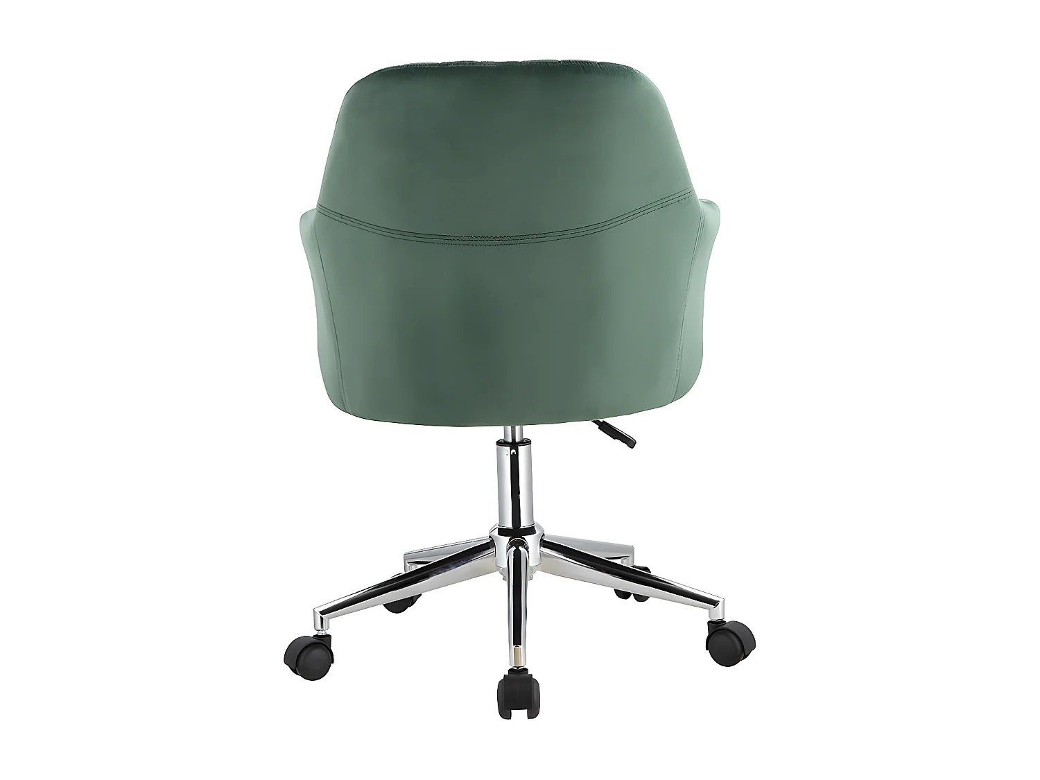Chaise de bureau - Velours - Vert et argenté - Hauteur réglable - ELEANA