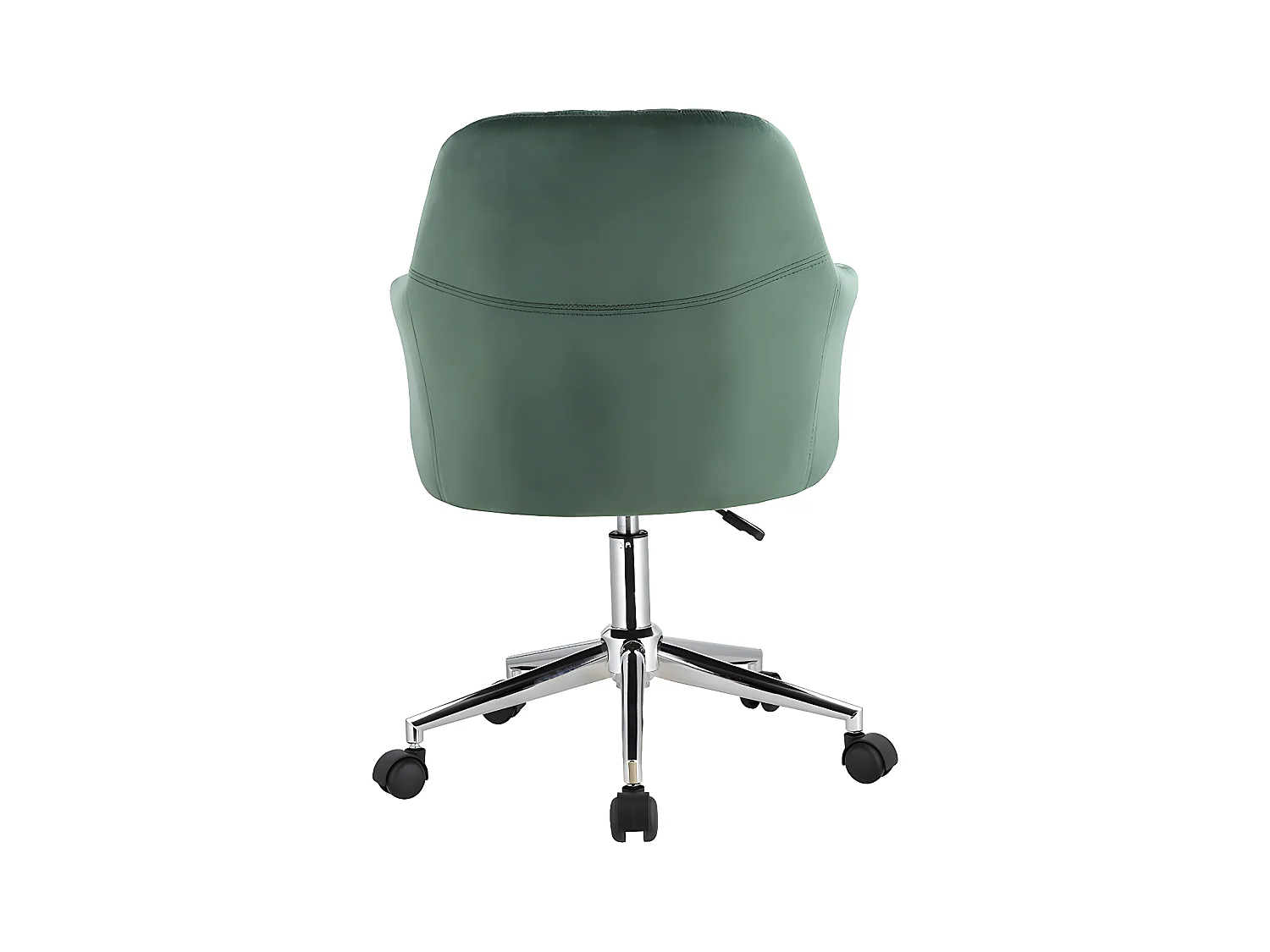 Chaise de bureau - Velours - Vert et argenté - Hauteur réglable - ELEANA