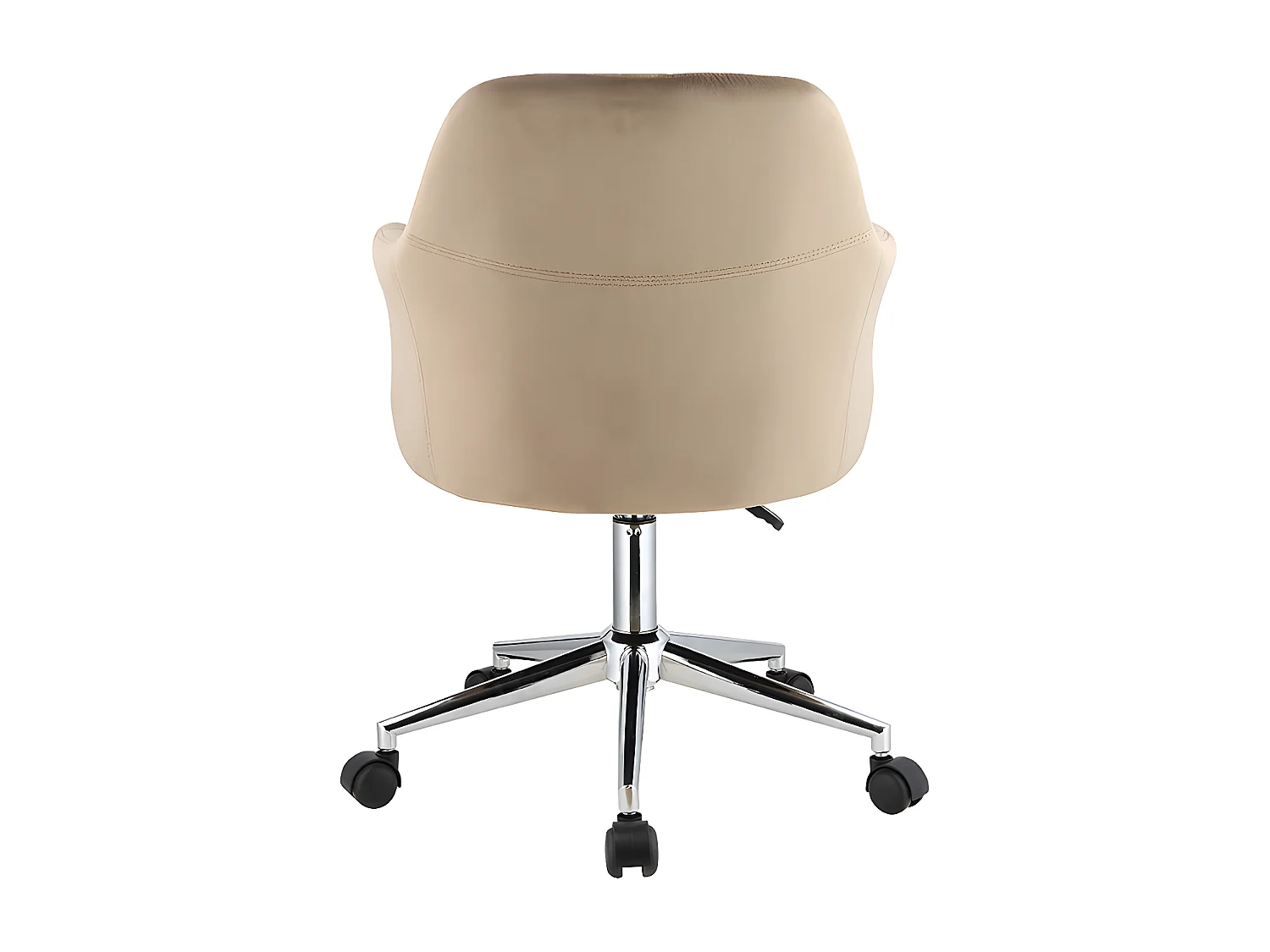 Kontorsstol - Sammet - Beige och silver - Justerbar höjd - ELEANA