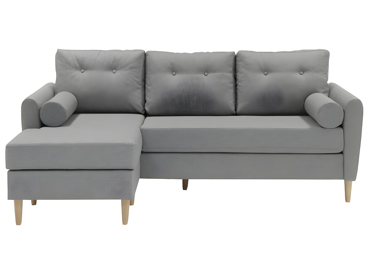Ecksofa FLEN - Ecke wechselbar - Stoff - Hellgrau jetzt günstig und