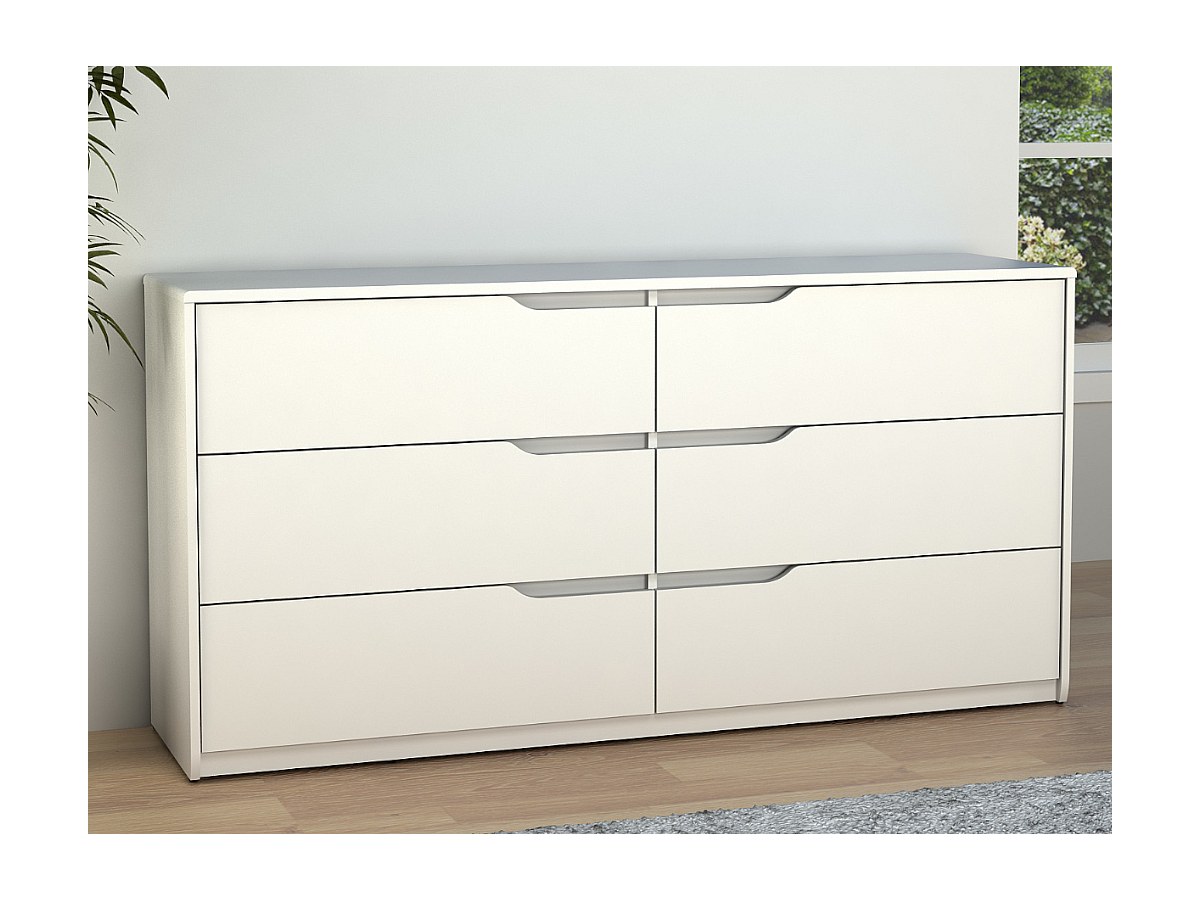 Kommode LUCILE II - 6 Schubladen - Holz (MDF) - Weiß jetzt günstig