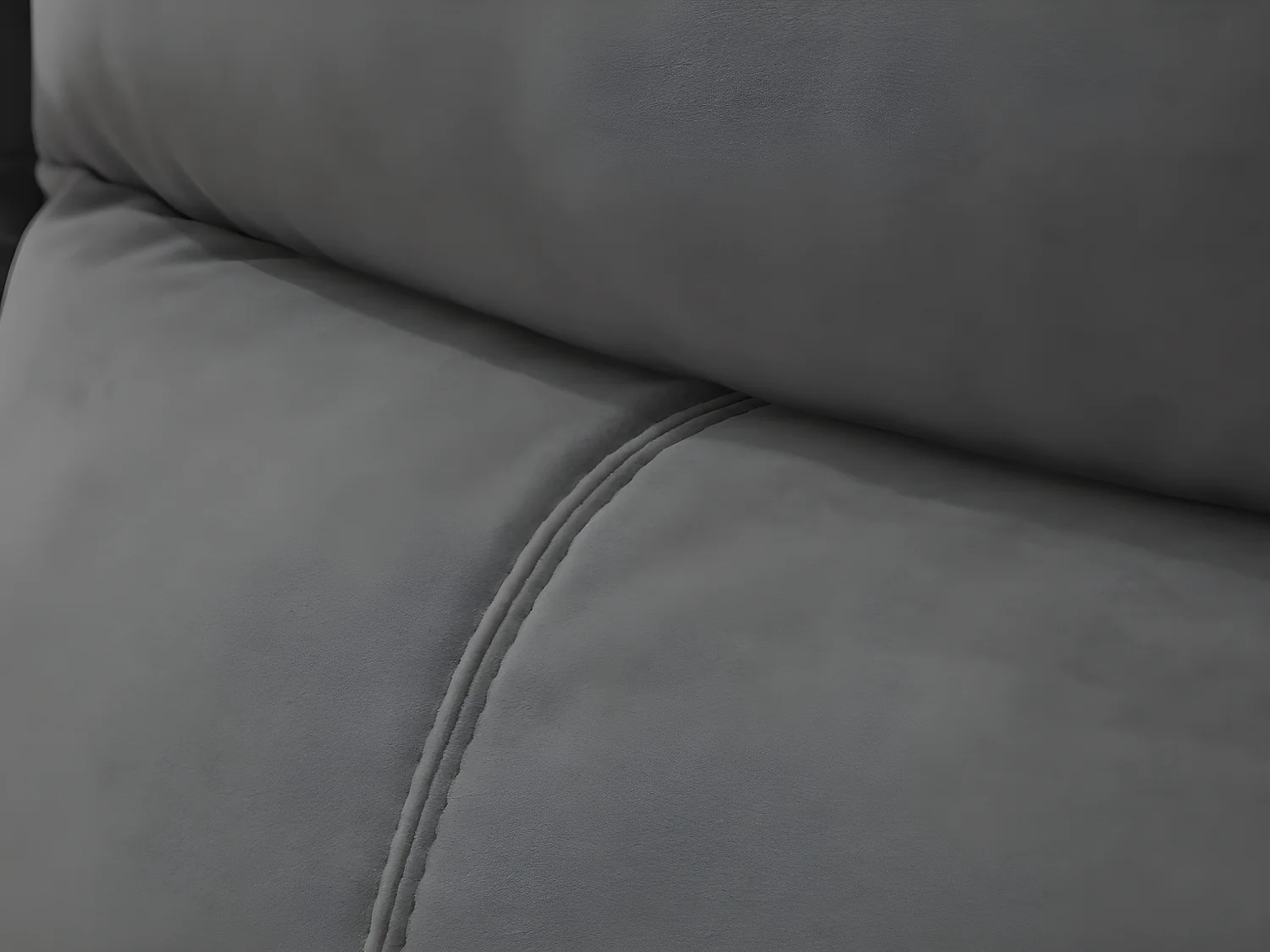 Kanapa 3-osobowa, 2-osobowa z funkcją relax z weluru METTI - Szary z pasami ecru