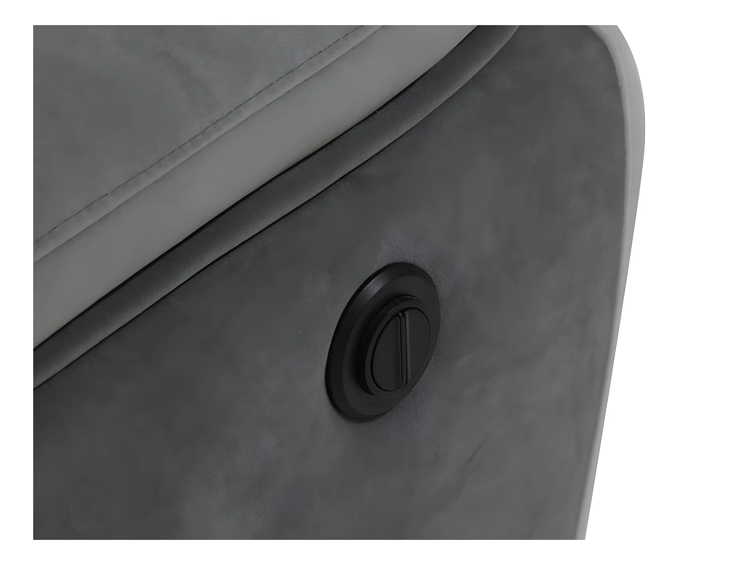 Sofás 3+2 places relax eléctrico de terciopelo METTI - Gris y bandas crudo