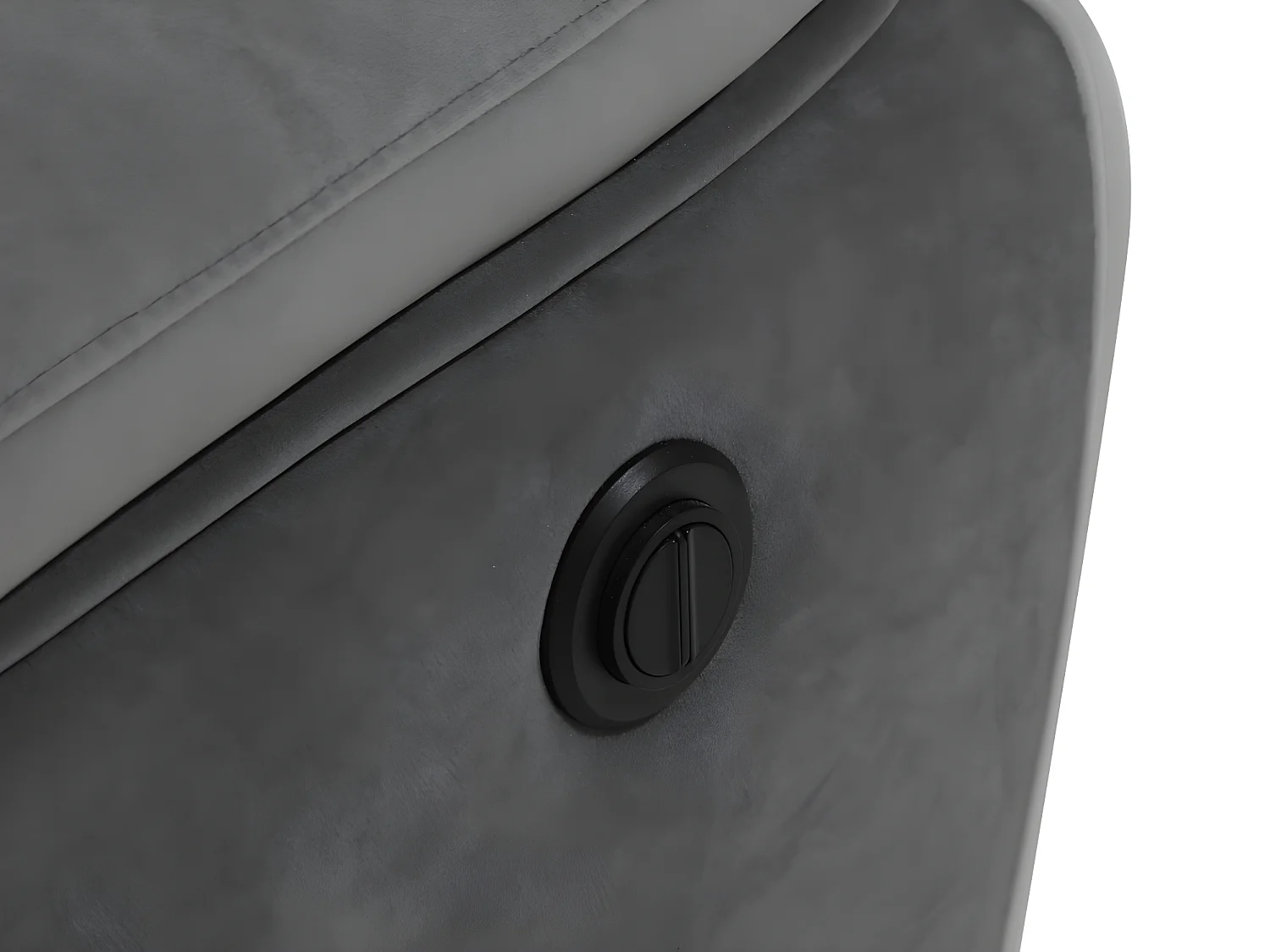 Elektrische driezits en tweezitsbank van fluweel METTI - Grijs en banden van ecru