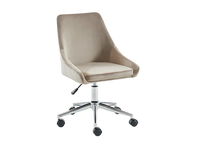 Silla de escritorio MASURIE - Terciopelo - Beige - Altura ajustable