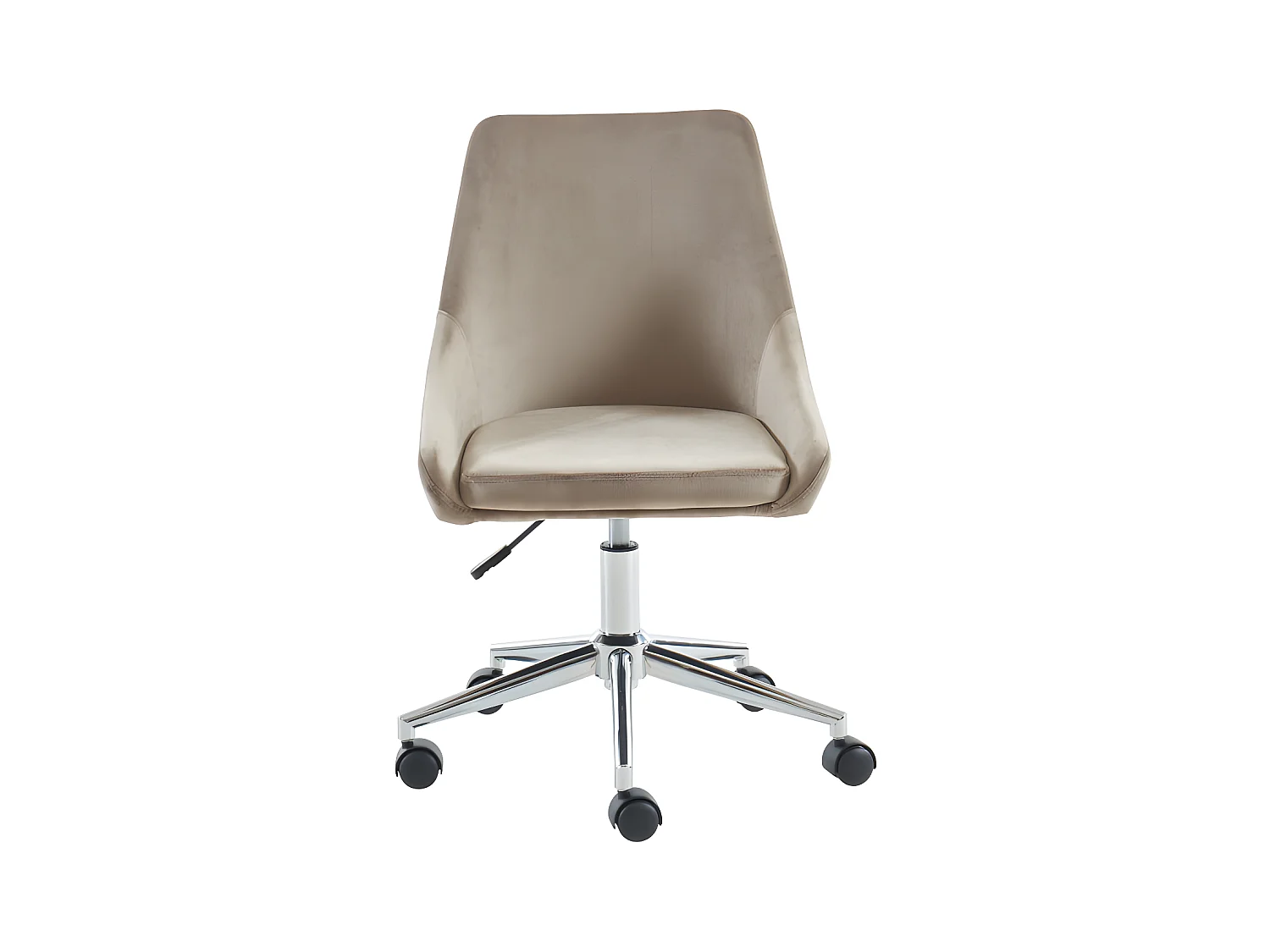 Chaise de bureau MASURIE - Velours - Beige - Hauteur ajustable