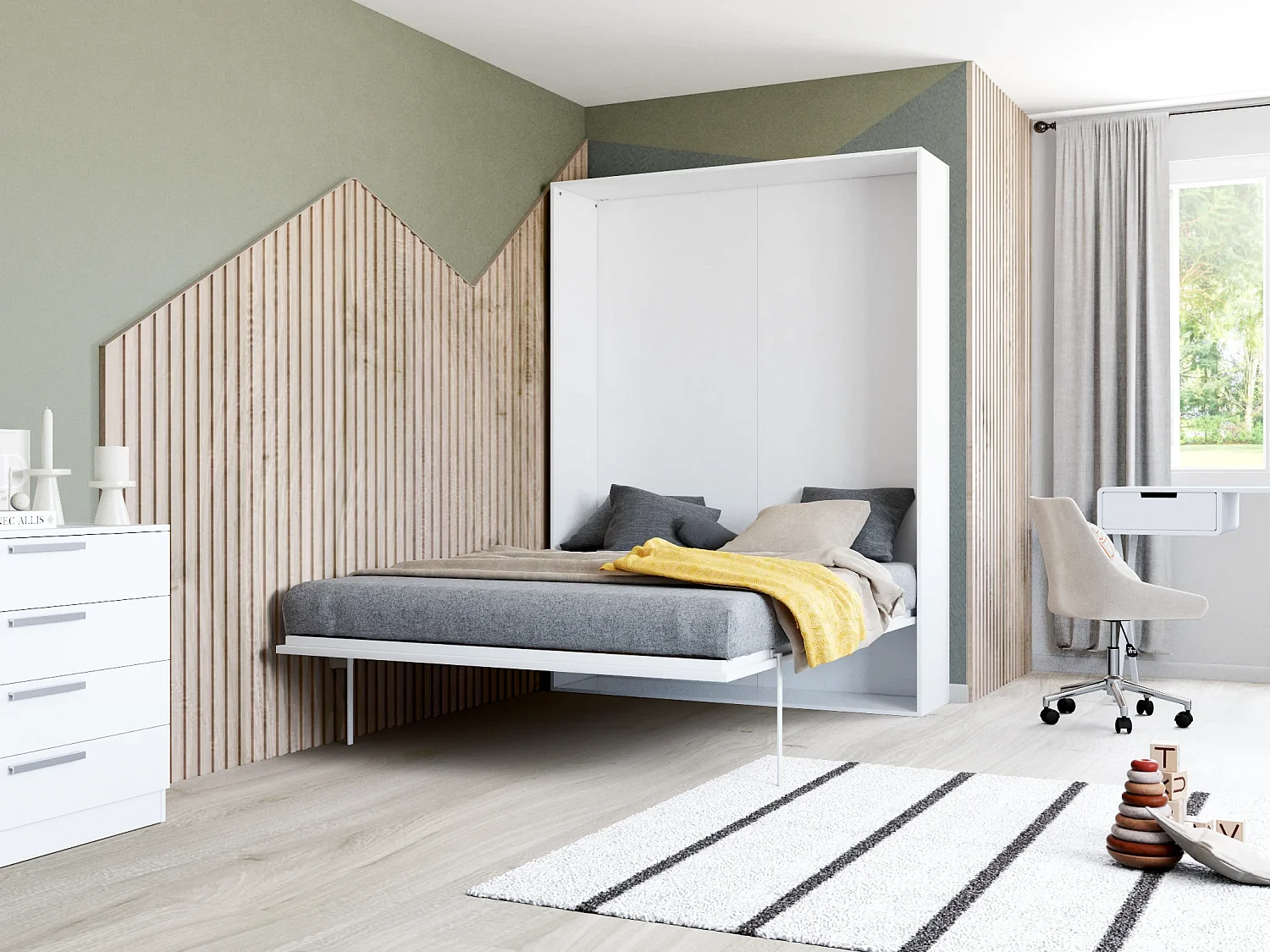 Cadeira de secretária MASURIE - Veludo - Bege - Altura ajustável