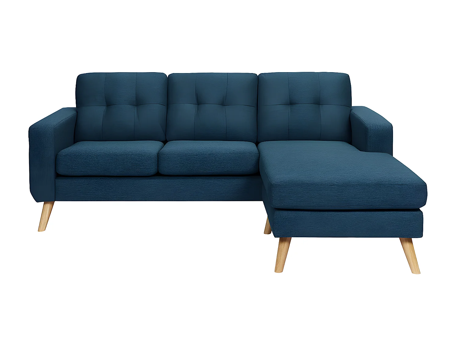 Canapé d'angle réversible en tissu bleu foncé BARTOLOME