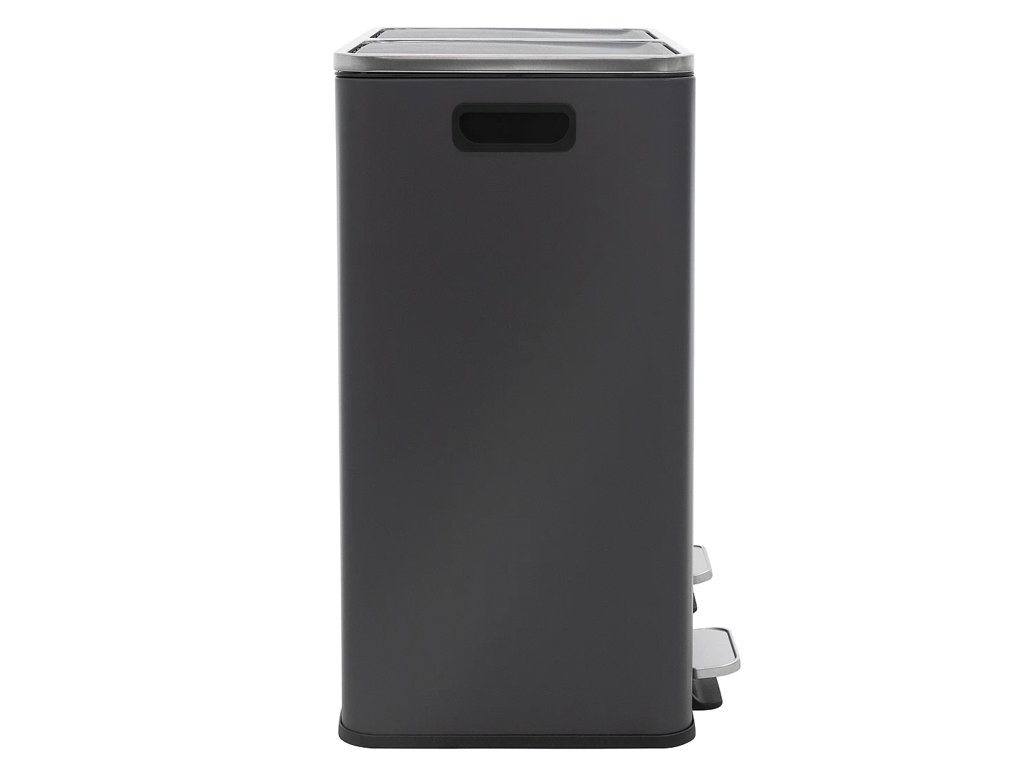 Poubelle cuisine à pédale tri des déchets 2 compartiments 2x30L anthracite 60L
