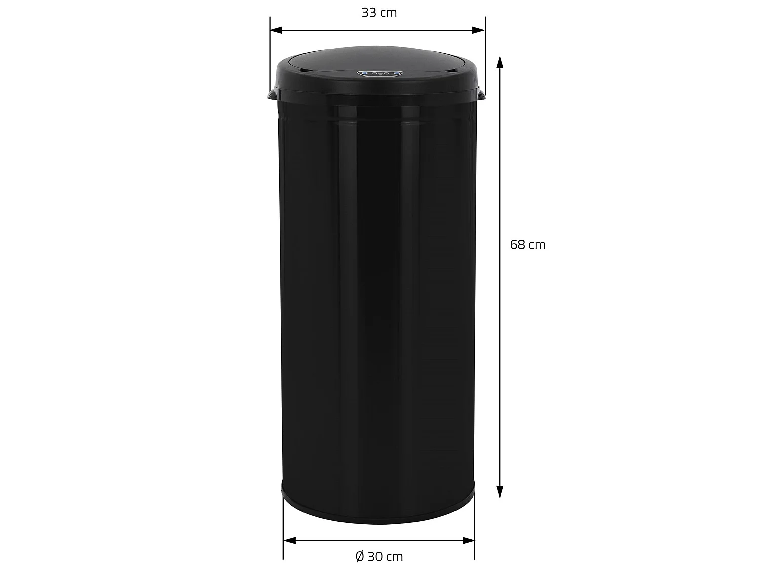 Pattumiera automatica con sensore cestino rifiuti spazzatura acciaio nero 30 L