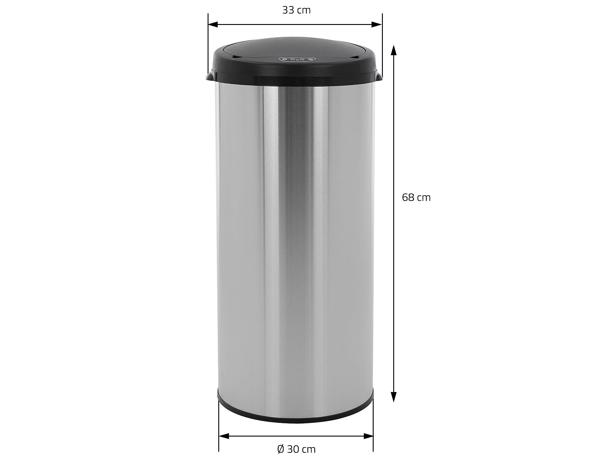 SWAN Pattumiera Con Sensore Riciclaggio 70L – Doppio Scomparto 45+25L, Apertura Mani Libere, Nero